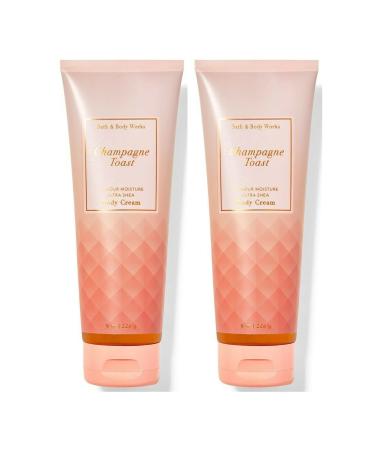 Bath and Body Works Champagne Toast Body Cream Ultimate Hydration Gift Set For Women 2 Pack 8 Oz. (Champagne Toast) Champagne Toast 8 Ounce (Pack of 2)