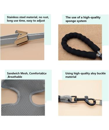 Escape Proof Cat Harness and Lead Set - Adjustable Soft Vest with Breathable Mesh and Cute Bow Design | 45 inch Leash | Gray, for Small to Medium Cats (2.5kg - 10kg) - Buy Online on SooperMarket.com