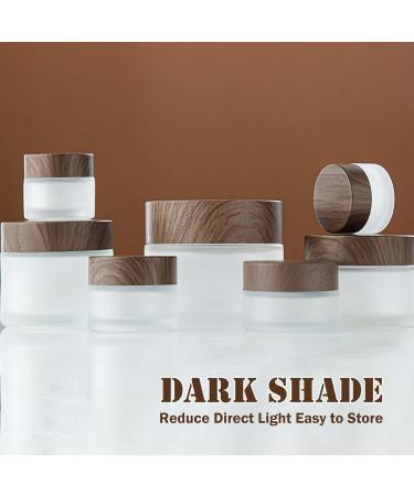 Tuakimce 6-Piece Glass Cream Can Set - Refillable Containers with Wooden Grain Lid for Cosmetics & Lottery - 15ml & 30ml Sizes - Buy Online on SooperMarket.com