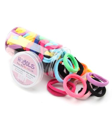 Seamless Hair Band Small Hair Ties Ponytail Holder No Wrinkle Damage 4cm (10 Muilt Colors Set) Baby Mixed Color