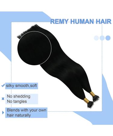 Youngsee Nanoring Extensions | Real Hair Black 55cm | Nano Beads Hair Extensions 1g/s | 50g Nano Ring Hair Recovery - Buy Online on SooperMarket.com