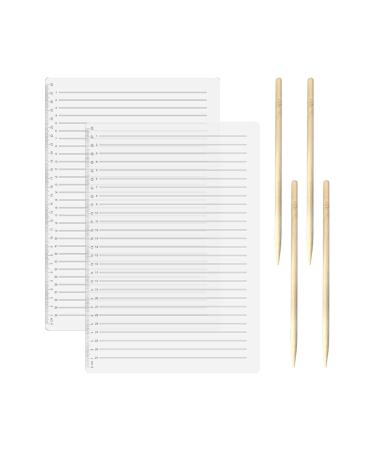 2Pcs Straight Line Stencil Rulers  Straight Spacing Line Drawing Template Calligraphy Stencil Journal Painting Invitation Envelope Addressing Ruler Plastic Writing Guide Ruled Paper Making Template