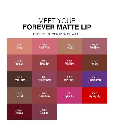 Ruby Kisses Forever Matte Liquid Lipstick RFML10 - Wild Fire | Long-Lasting Lip Color - Buy Online on SooperMarket.com