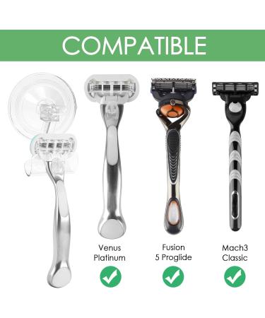 Linkida 3 Series Pack Razor Holder for Shower - Suction Wall Mount for Venus Platinum Fusion 5 Proshield ProGlide & MACH 3 Classic - Ideal Bathroom Organizer - Buy Online on SooperMarket.com