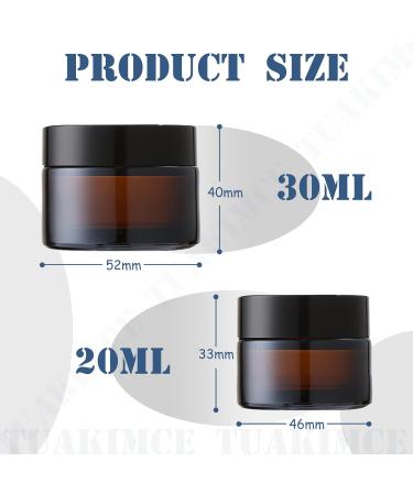 Tuakimce 4-Piece Amber Glass Cream Can Set - 20ml & 30ml Containers for Lotion Cream & Cosmetics with Lids - Fillable & Reusable for International Shipping - Buy Online on SooperMarket.com