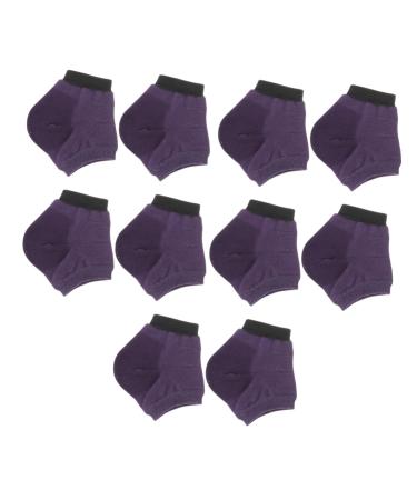 minkissy 5 Pairs Moisturizing Socks Wicking Socks Moisturizing Heel Sleeves Heel Protectors Heel Protector Heel Cushions Silicone Heel Protector Dry Feet Socks Foot Cotton Yoga Socks Purple