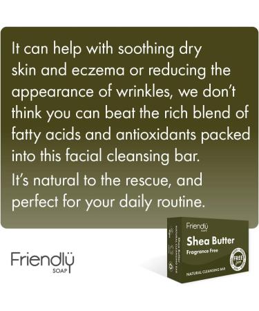 Natural Shea Butter Facial Cleansing Bar - Moisturizing & Gentle Handmade Soap with Coconut Oil - Vegan & Eco-Friendly - 95g - Buy Online on SooperMarket.com