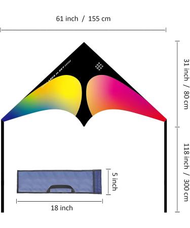 Delta Kite for Kids & Adults - Easy to Fly Single Line Beach Kite for Family Fun - Colorful Outdoor Activity - Buy Online on SooperMarket.com