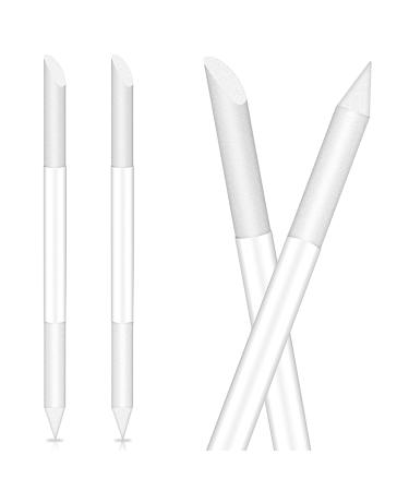 2 pieces glass nail file round double -sided nail shaver nail skin remover tools professional manicure stick precision files women nail skin trimmer white