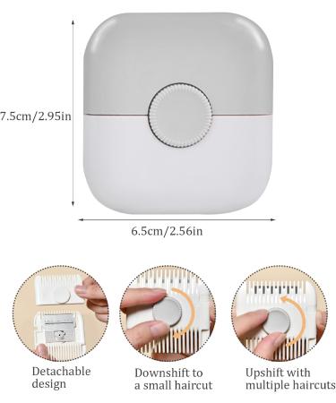 1pc Split Ends Hair Trimmer for Women 2 in 1 Mini Portable Cute Hair Brush Detachable Dustproof Knob Adjustable Stainless Steel Slicer Hair Clipper Grey - Buy Online on SooperMarket.com