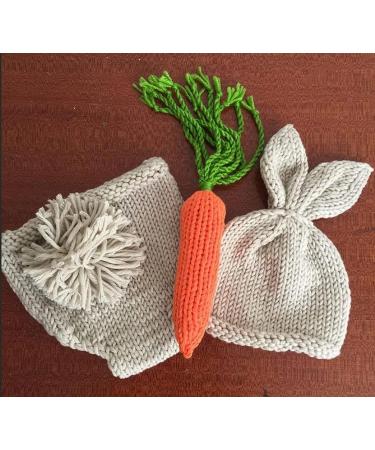 Newborn Baby Photography Prop Bunny Hat | Crochet Knit Easter Costume for Boys and Girls | Cute Christmas Photo Shoot Outfit | Multicolor | 0-3 Months - Buy Online on SooperMarket.com