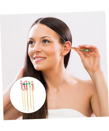 12pcs Healeved Wooden Ear Pick Set - Stainless Steel Earwax Remover Tools - Buy Online on SooperMarket.com