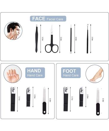 Premium Stainless Steel Manicure Set for Men - Black & White Nail Clipper Set for Finger & Toe Nails - Buy Online on SooperMarket.com