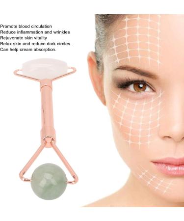 Double Headed Jade Face Roller - Relieve Wrinkles & Soothe Skin | Portable Massage Tool for Facial & Neck Care - Buy Online on SooperMarket.com
