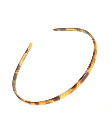 Plastic headband narrow dotted brown