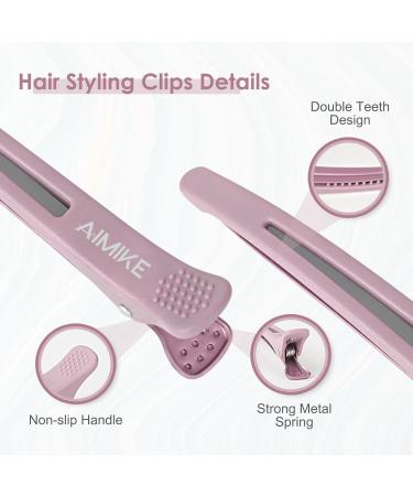 Shop Aimike 12 Morandi Hair Clips - No Trace Silicone Hairdresser Clamps for Thick & Thin Hair | Perfect for Styling & Cutting - Buy Online on SooperMarket.com