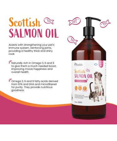 Pawbits 1 Litre Scottish Salmon Oil For Cats & Dogs - Natural Omega 3+6+9 Healthy Coat & Immune System Fish Oil 1 l (Pack of 1) - Buy Online on SooperMarket.com