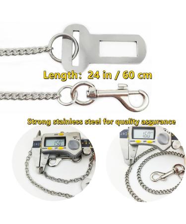 JLEivvi Dog Seat Belt for Car Stainless Steel Dog Car Seat Belt Vehicle Travel Dog Harness Dog Chain Pet Vehicle Safety Restraint Cable for Puppy Small Medium Large Dogs(60cm) - Buy Online on SooperMarket.com