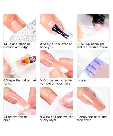 MEET ACROSS Glitter Poly Nail Extension Gel Kit - 3 Colors Builder Set for Quick Building Nail Extensions at Home - Silver, Pink, Blue - Buy Online on SooperMarket.com