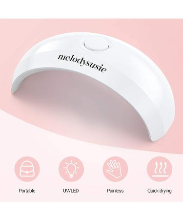 Melodysusie Mini Pocket UV LED Nail Lamp - Portable Gel Nail Light for Fast Curing | 2 Timers, Manicure Nail Dryer for Home & Travel - White - Buy Online on SooperMarket.com
