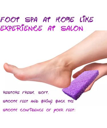 70-Piece Pedicure Exfoliator Kit: Disposable Pumice Stone, Sponge Scrubber, Callus Remover, Nail Files - Purple - Buy Online on SooperMarket.com