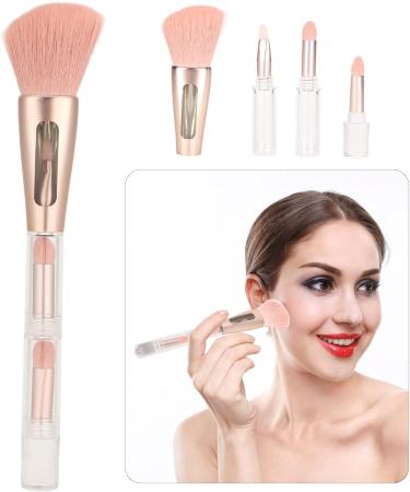 4 in 1 Makeup Brush Transparent Handle Portable Soft Hair Professional Eyeshadow Blush Uniform Coloring for Daily Use for Dating Party - Buy Online on SooperMarket.com