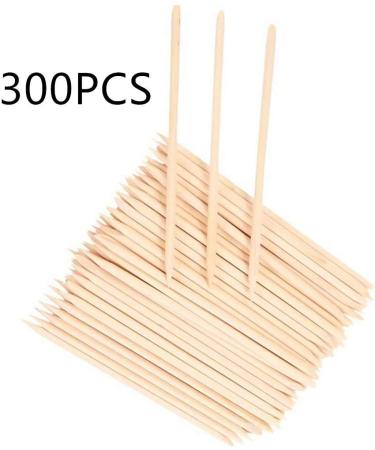 300Pcs Orange Wooden Nail Sticks - Double Sided Cuticle Pusher & Picking Tools for Pedicure & Manicure - 11.5cm Length - Pack of 1 - Buy Online on SooperMarket.com