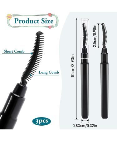 3 Pieces Eyelash Comb Mascara Bars Eyelash Separator Brush Eyelash Definer with Dust Cover Black Eyebrow Brush and Eyelash Separation Tool for Separating Eyelashes - Buy Online on SooperMarket.com