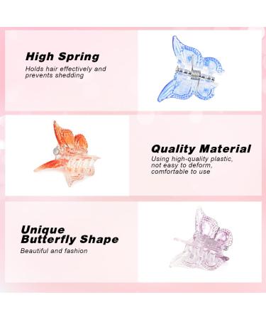 50 Pcs Plastic Mini Butterfly Hair Clips in Assorted Gradient Colors - Cute Hair Accessories for Women & Girls - Buy Online on SooperMarket.com