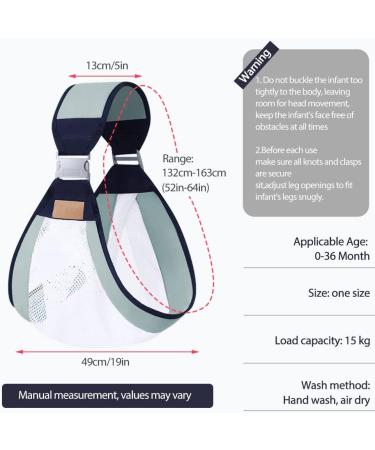 HINATAA Breathable Baby Sling | Adjustable Baby Carrier Wrap with Quick Dry Shoulder Straps | For 0-36 Months Babies | Green b - Buy Online on SooperMarket.com