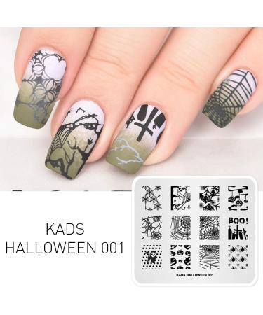 Alexnailart Halloween Nail Stamping Plate - Spider, Spider Web, Grimace Pumpkin Patterns | Manicure DIY Art Tool - Buy Online on SooperMarket.com