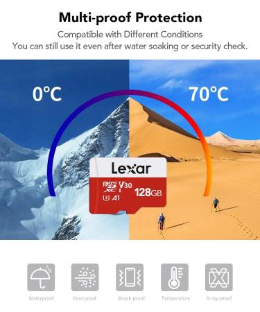Lexar 128GB Micro SD Card - 100MB/s UHS-I Flash Memory Card with Adapter | A1, U3, Class10, V30 | High Speed TF Card - Buy Online on SooperMarket.com