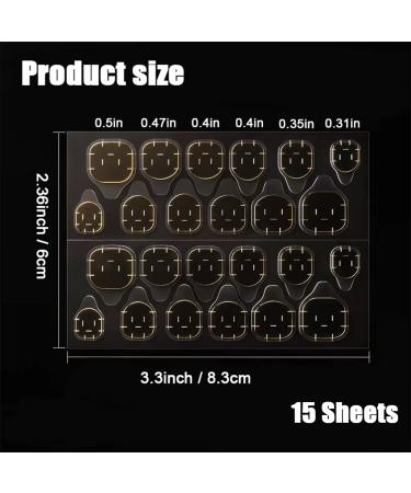 Tsathoggua 15 Sheets Double-Sided Nail Adhesive Stickers | Waterproof & Breathable | Super Sticky Glue Tabs for DIY Manicure - 360pcs - Buy Online on SooperMarket.com