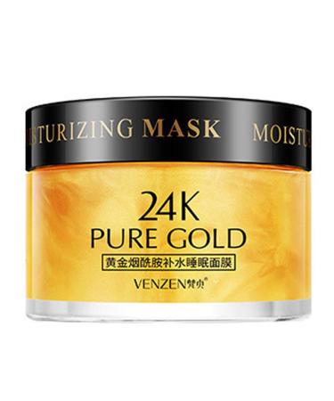 VENZEN Essence 24K Pure Gold Niacinamide Hydrating Sleep Mask Natural Luxury Effect Rejuvenation Moisturizing Skin 120g