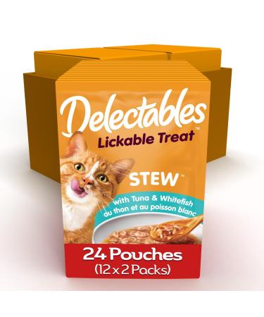 Hartz Delectables Stew Lickable Wet Cat Treats Tuna & Whitefish 24 Pack