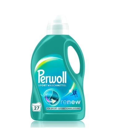 Perwoll Sport detergent (27 washloads) hygiene detergent cleans gently removes bad smells & receives elasticity for sports and functional clothing with triple-renew technology 1.35 l (1 Pack)
