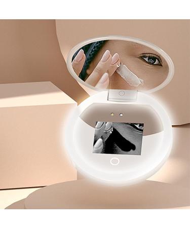 Sunscreen Testing Mirror 2X Magnification Touch Control UV Camera Mirror with LED Light 3.5 Inch Handheld Pocket Mirror for Travel Outdoor - Buy Online on SooperMarket.com