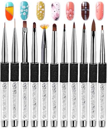 11 PCS UV Gel Nail Art Brush Set - Professional Nail Design Tools for Stunning Manicures | International Shipping - Buy Online on SooperMarket.com