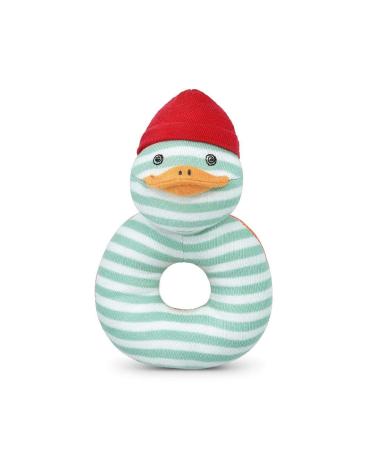 Organic Farm Buddies Apple Park Wade Waddles Teething Rattle  Baby Toy for Infants - Hypoallergenic  100% Organic Cotton