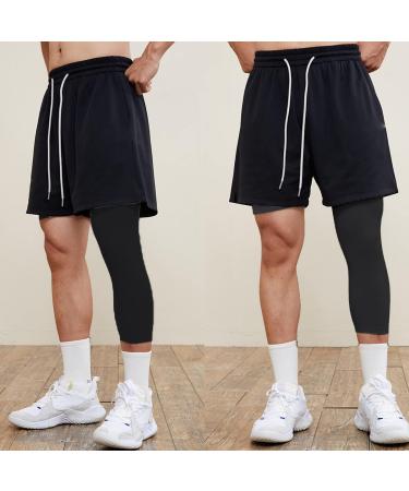 Jonscart Men's Black Compression Capri Tights Pants - Size Small - Buy Online on SooperMarket.com