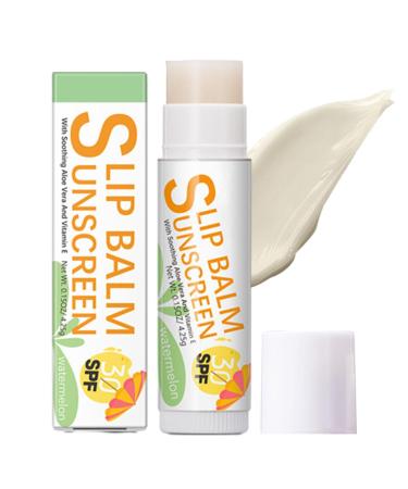 Sunscreen for Lips Bum Sun SPF30 Lip Sunscreen - Travel Size Sunscreen for Lips Soothes and Moisturizes Lips Sun Protection Lip Care Tumotsit #3 Watermelon Flavor