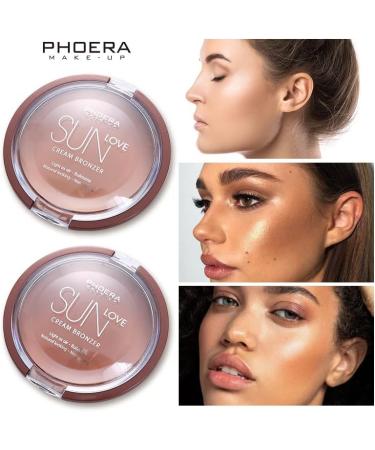 Phoera Sun Love Cream Bronzer - Natural Looking Matte Sun-Kissed Glow - Sweat Resistant - Aquapurity (203 Sunset) - Buy Online on SooperMarket.com