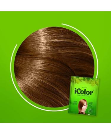 Great Lengths iColor Hair Dye Shampoo Chestnut Brown 30ml (1.014 ounces) x 10 sachets in a box shampoo-in hair color dye in 20-30 minutes DIY convenient easy to use