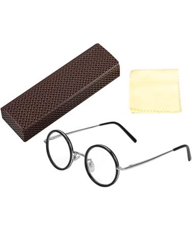 Pongnas Unisex Retro Round Reading Glasses - Stylish 150-Degree Magnifying Specs for Men & Women - 45mm Width - Buy Online on SooperMarket.com