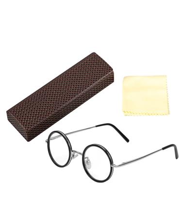 Retro Round Resin reading glasses 1.0/1.5/2.5/3.0/3.5 Lightweight Magnifying Presbyopic Reading Glasses Fatigue Relieve Strength (1.0)
