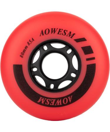 AOWESM Inline Skate Wheels 85a Replacement 76mm Red 4-Pack - Roller Hockey Skates Accessories - Buy Online on SooperMarket.com
