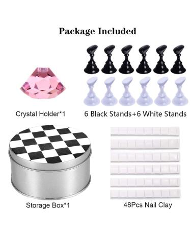 Kalolary Nail Art Holder Stand with 48pcs Clay Magnetic Tips Holders - Pink - Buy Online on SooperMarket.com