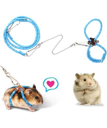 zhuangyulin 6 1PC Hamster Harness Rope Pet Hamster Harness Lovely Adjustable Pet Rat Mouse Hamster Harness Rope Ferret Finder Lead Leash with Bell Blue Small - Buy Online on SooperMarket.com