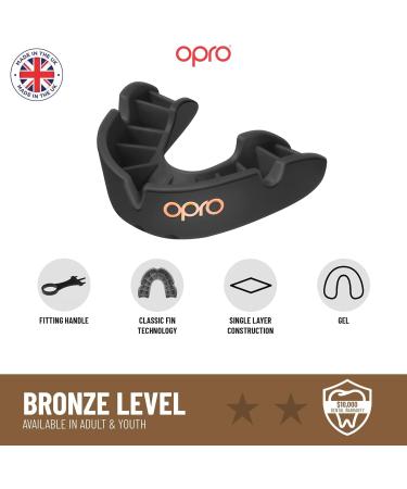 OPRO Bronze Level Sports Protection - Tooth Guards for Adults & Kids | Hockey Rugby Boxing Martial Arts - Black (10+) - Buy Online on SooperMarket.com