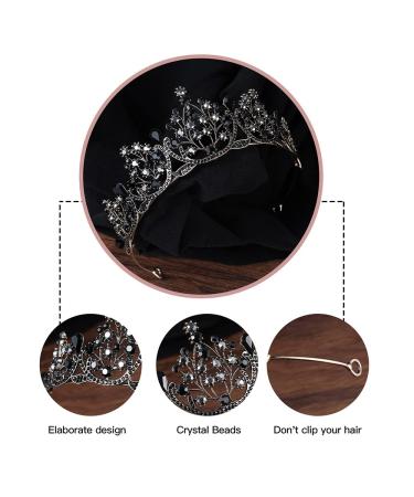 Kamirola Crystal Princess Crown Tiara for Women and Girls - KC Gold & Black - Buy Online on SooperMarket.com